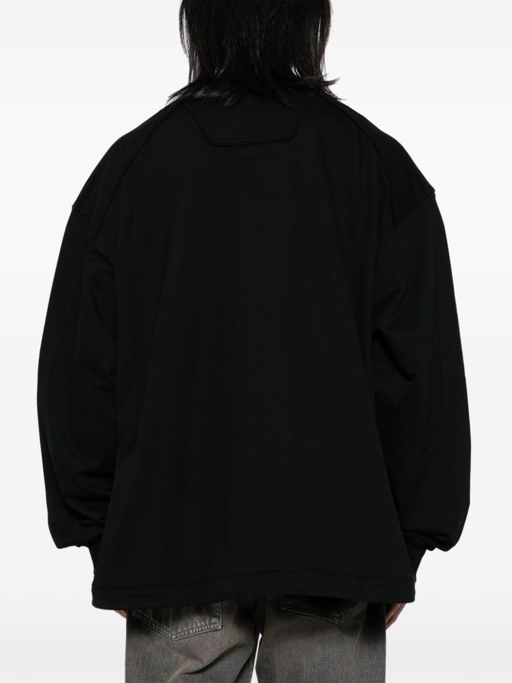 Side-open mesh two-tone sweatshirt - 4