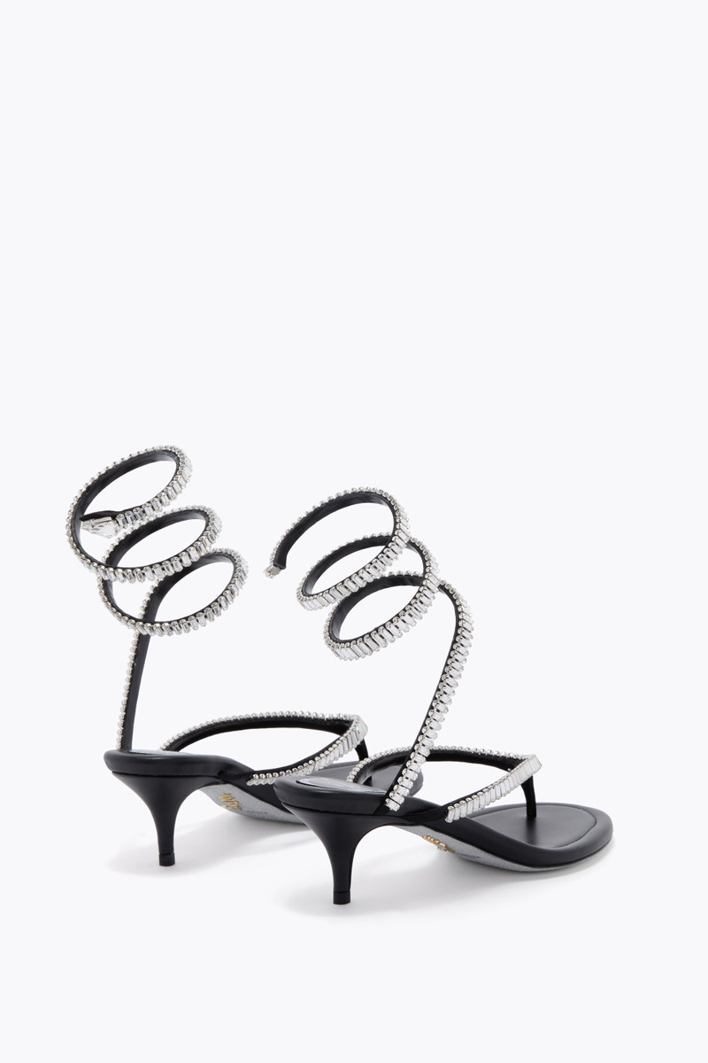 RENE CAOVILLA SPARK BLACK THONG SANDAL WITH SERPENT 50 outlook