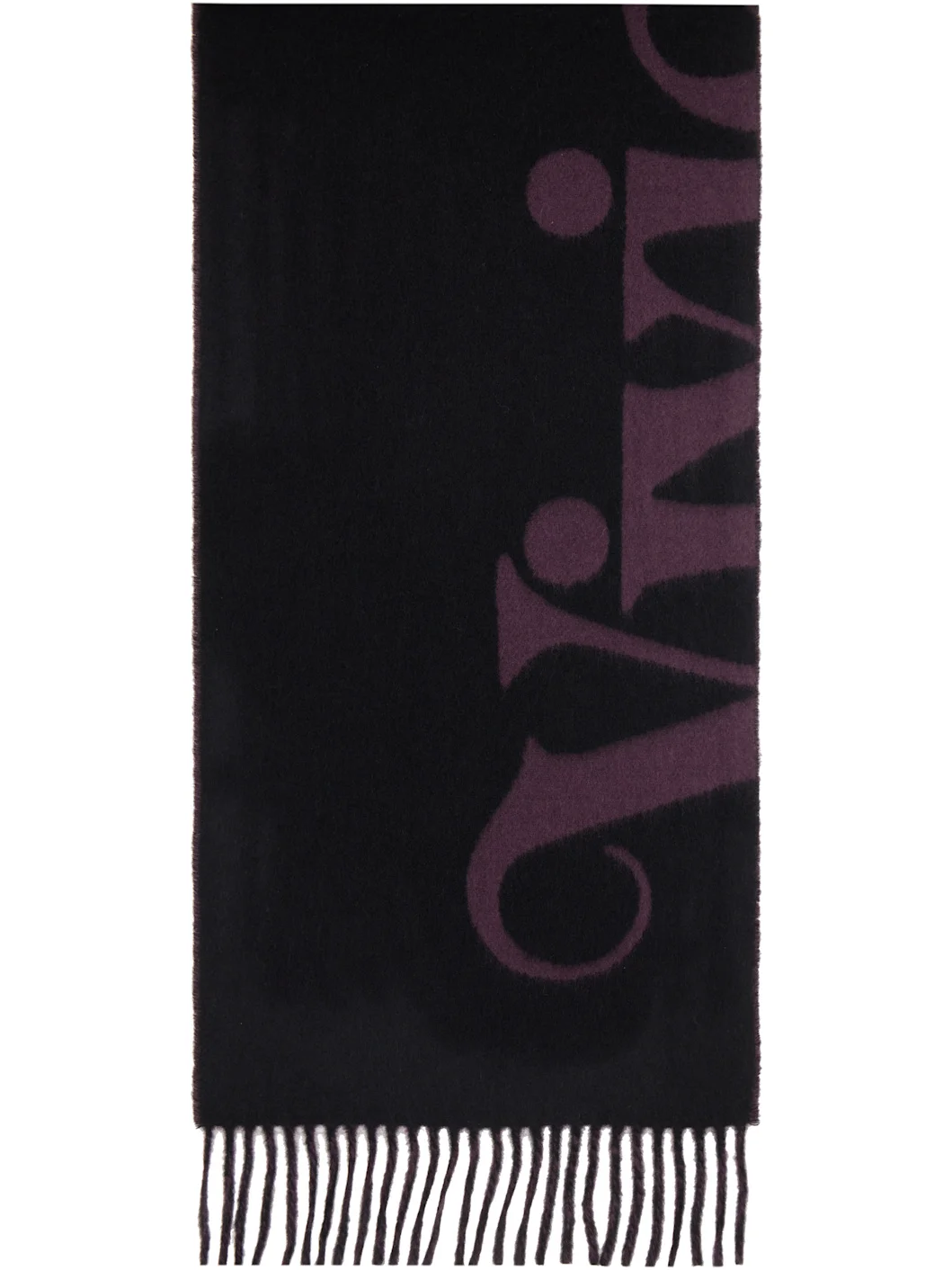 Black & Purple Wool Scarf - 1