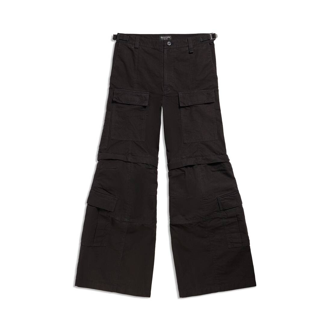 Flared Cargo Pants in Black - 1