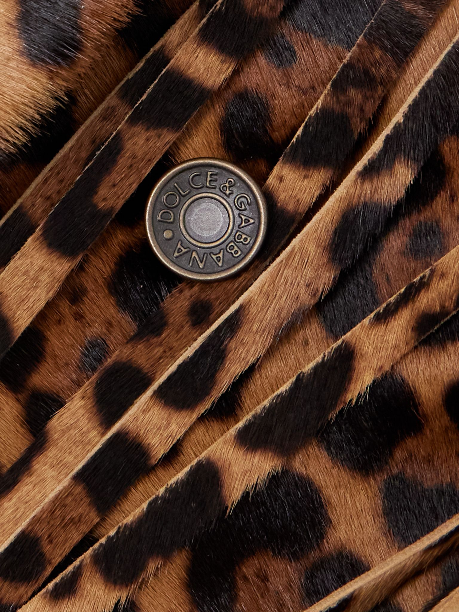 Fringed leopard-print calf hair jacket Leopard print - 6