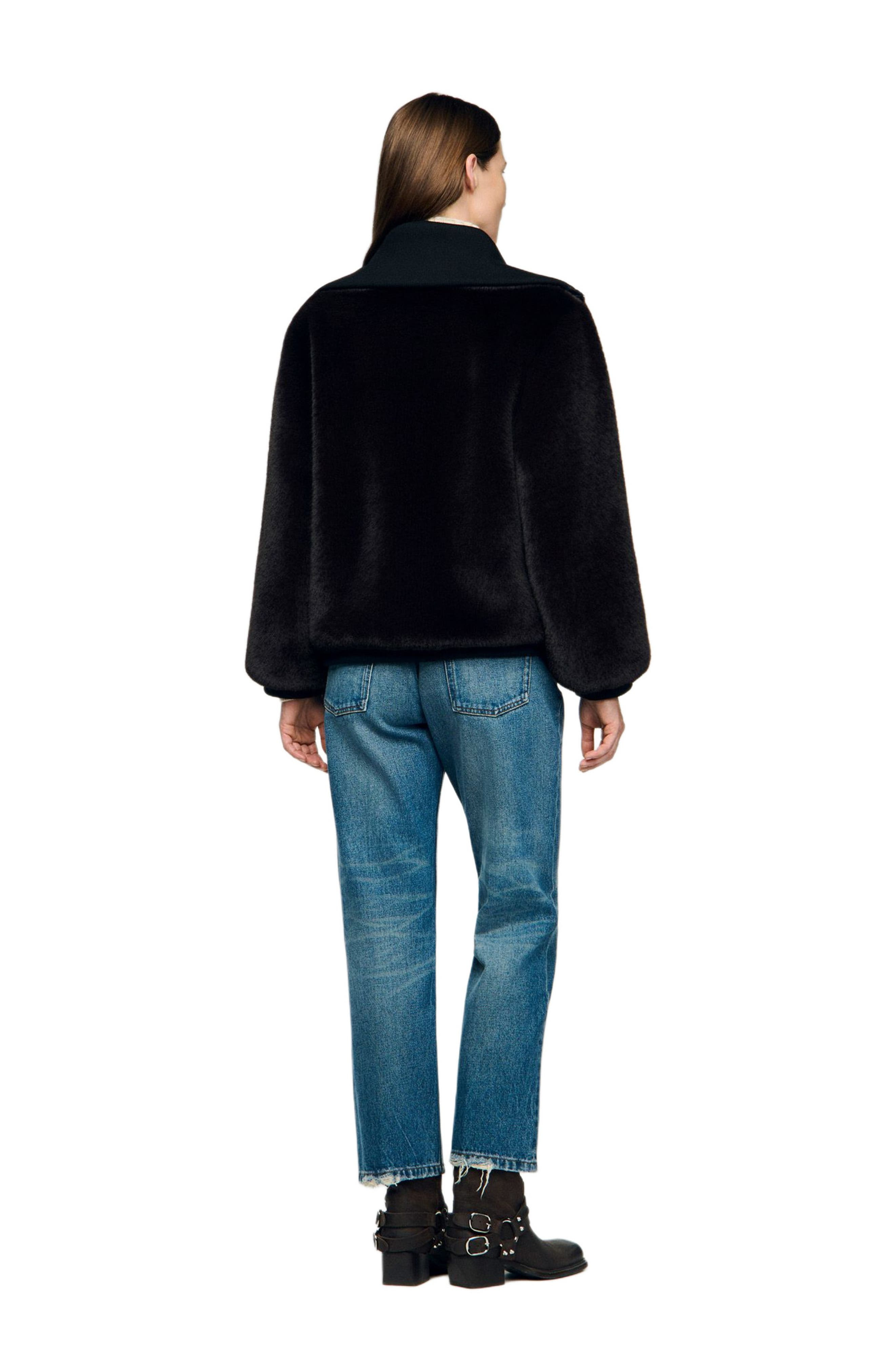 SANDRO Short faux fur coat in Brown at Nordstrom - 2