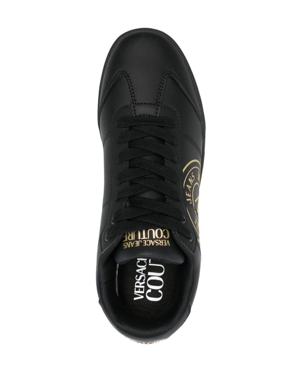 logo-print leather sneakers - 4