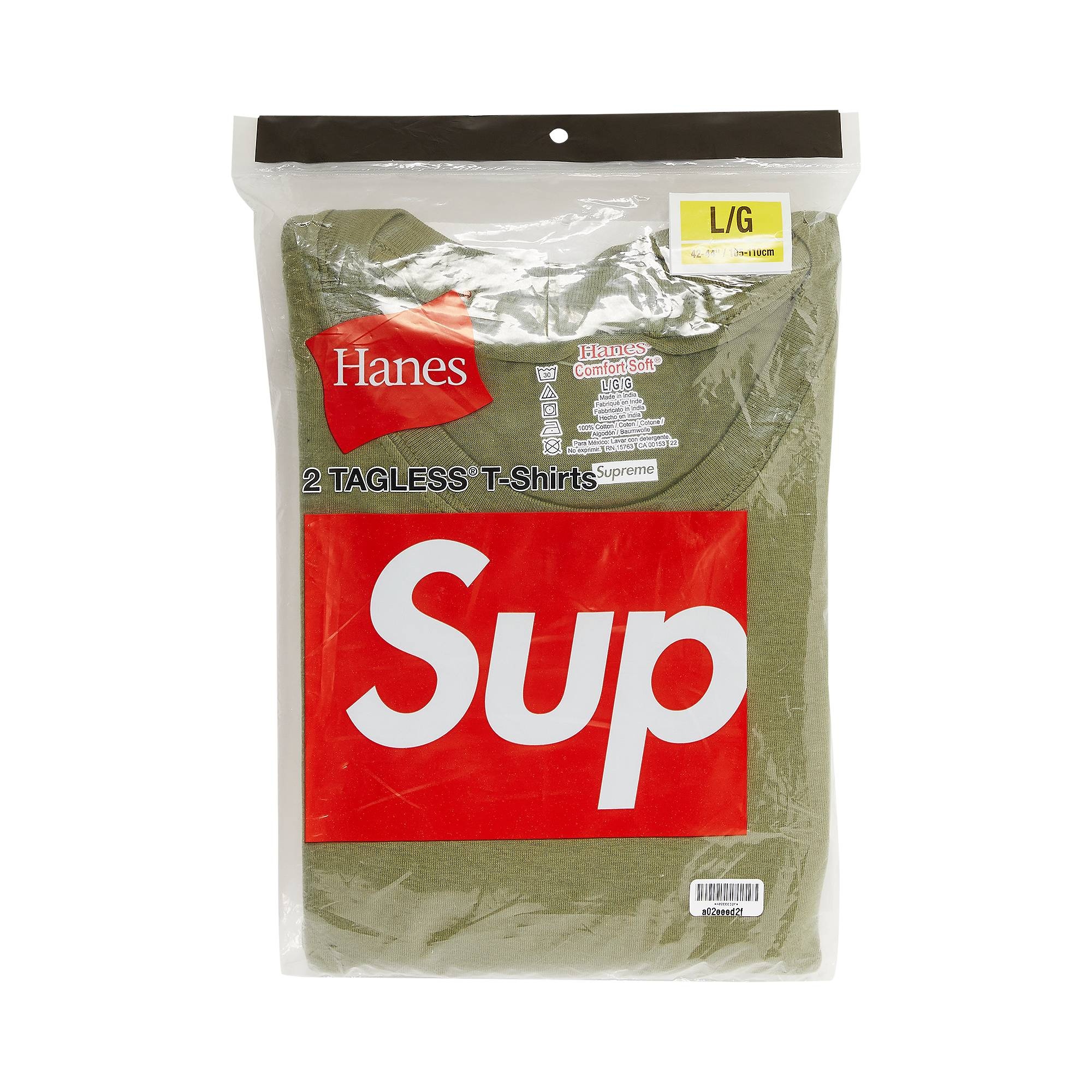 Supreme Supreme x Hanes Tagless Tees (2 Pack) 'Olive