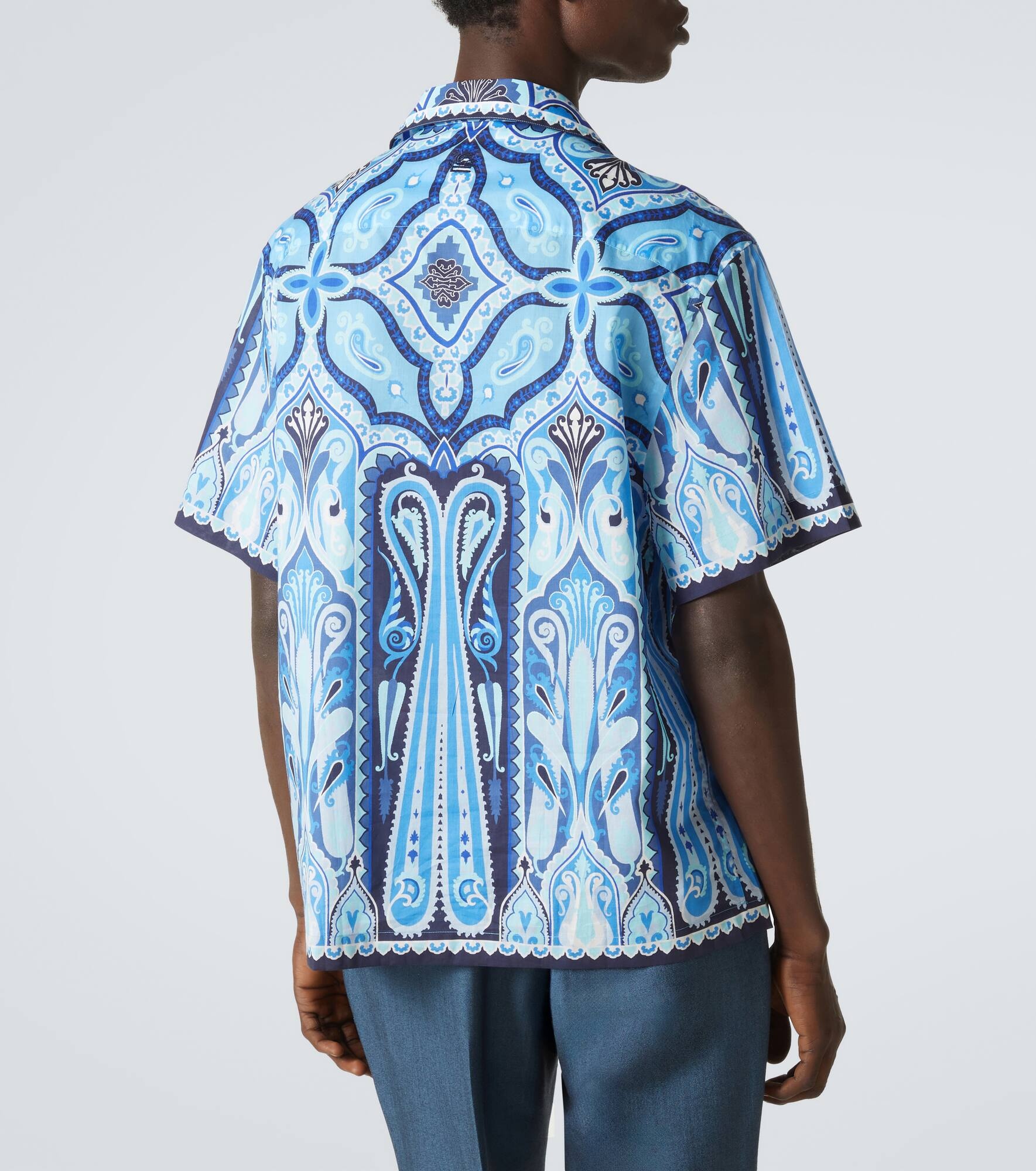 Printed cotton bowling shirt - 4