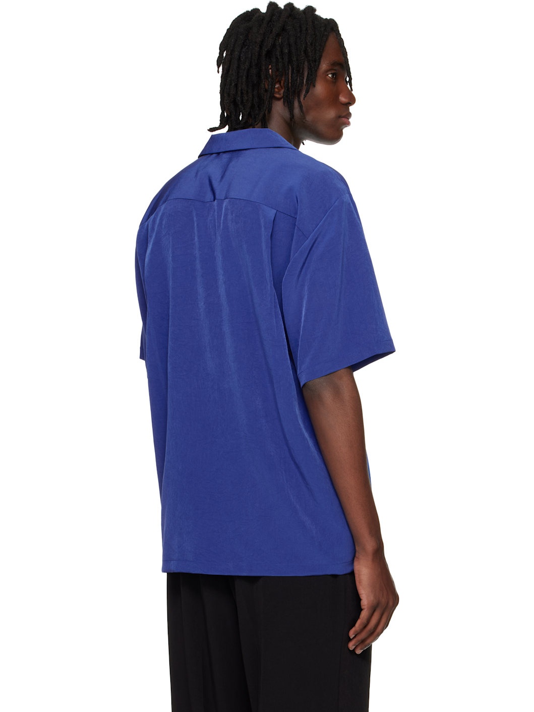 Blue Open Collar S/S Shirt - 3