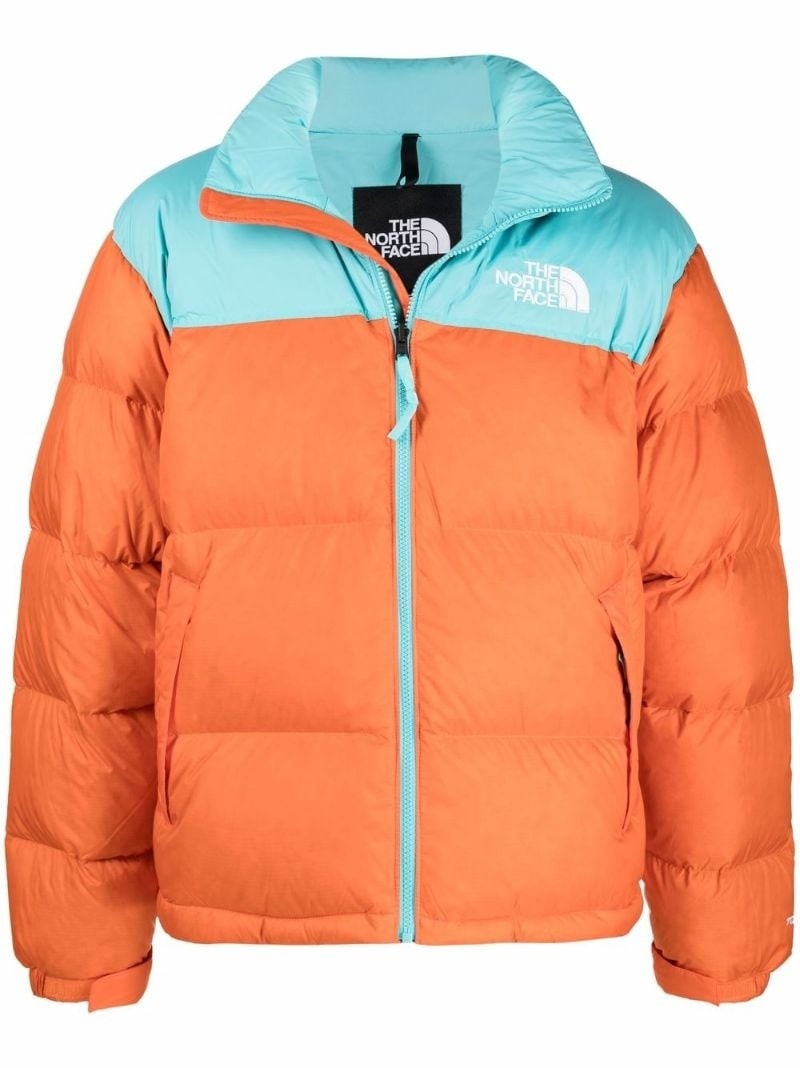 two-tone padded down coat - 1