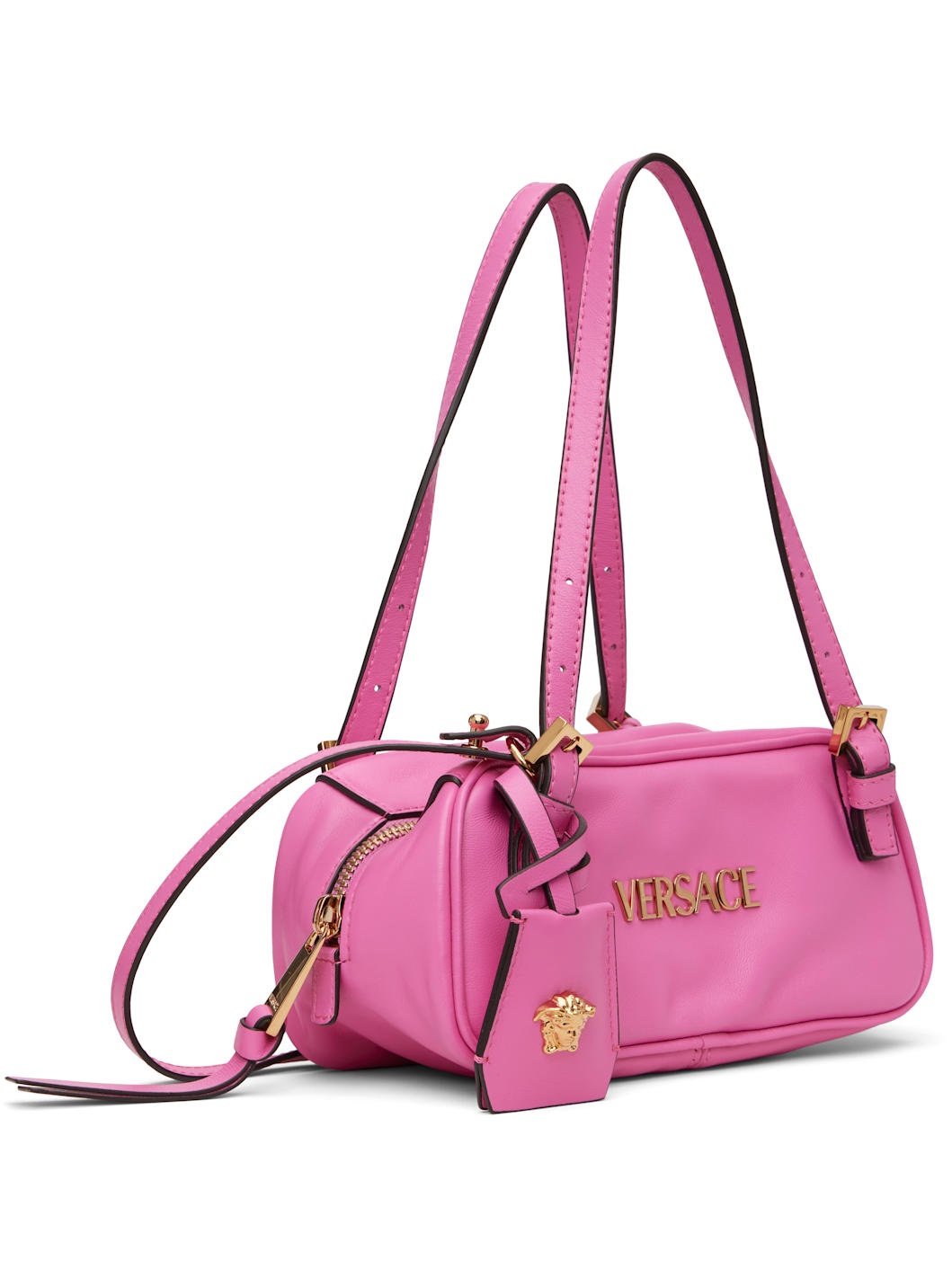 Pink 'Versace' Tag Bowling Mini Bag - 2