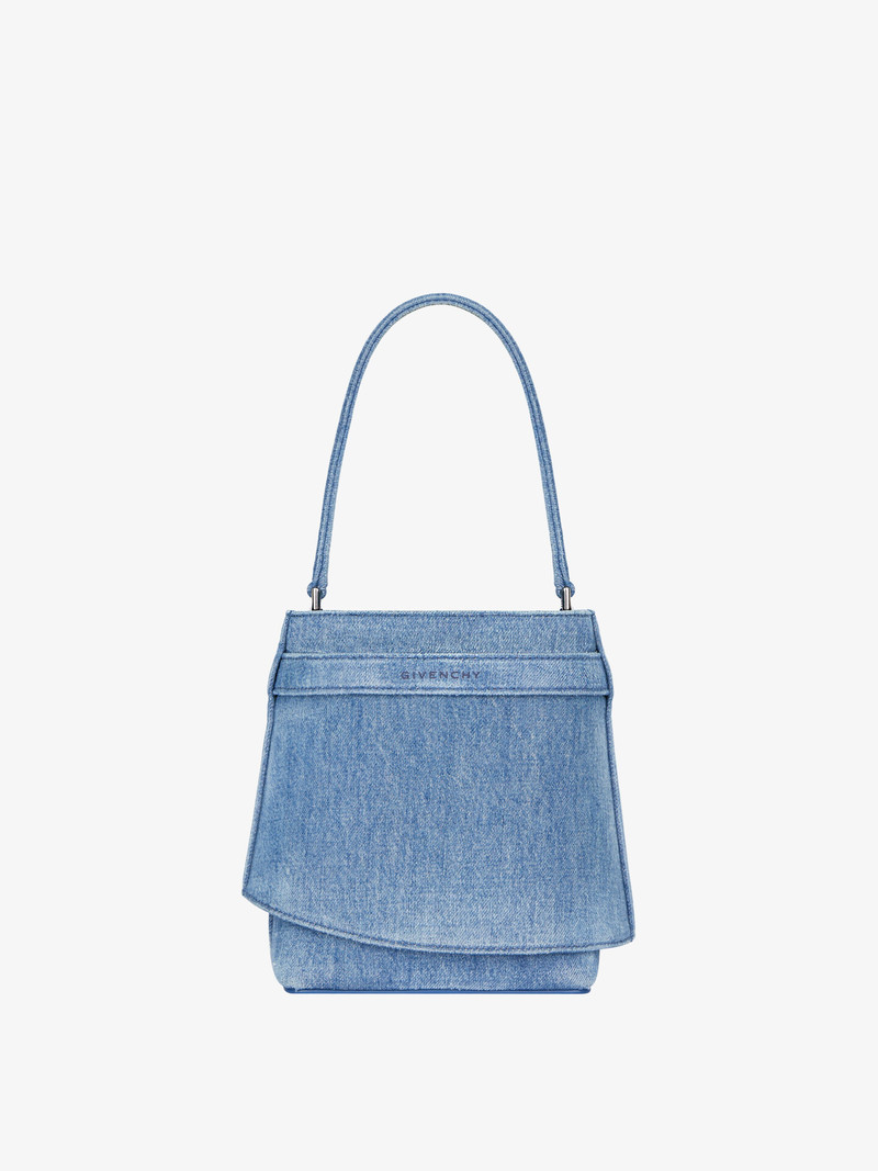 SHARK LOCK BUCKET BAG IN WASHED DENIM 5