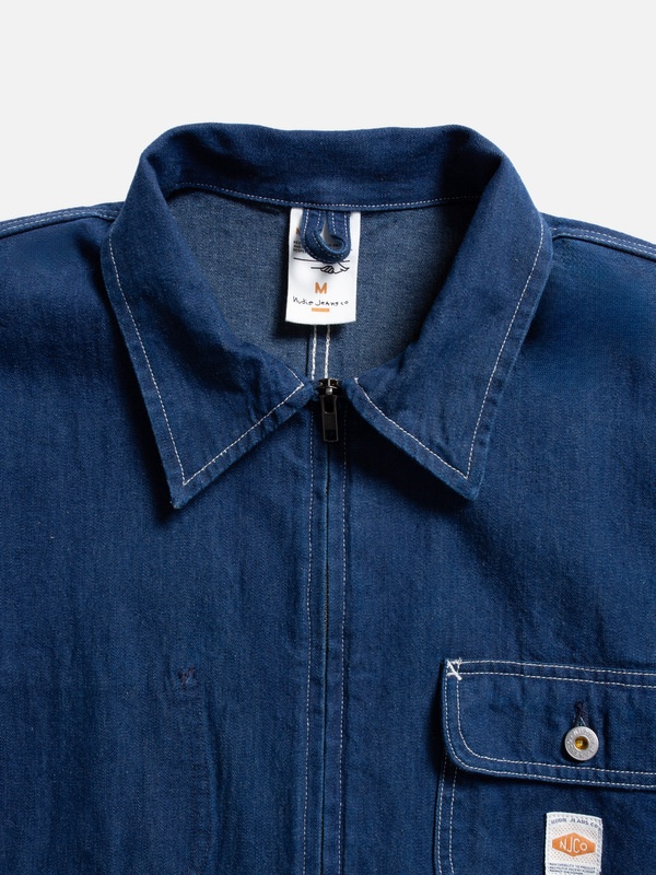 Jimmy Utility Denim Zip Jacket Blue - 8