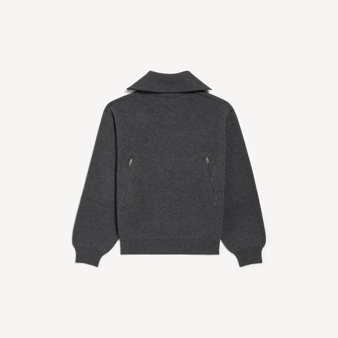 Women's Back-to-front High Neck Sweater in Dark Heather Grey - 1