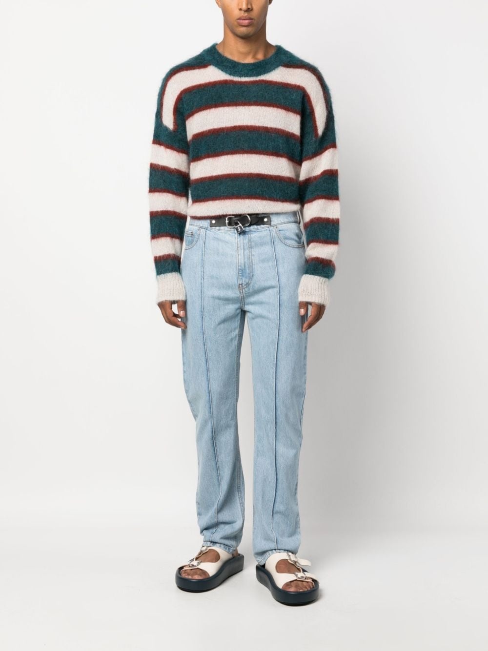 padlock-detail straight-leg jeans - 2