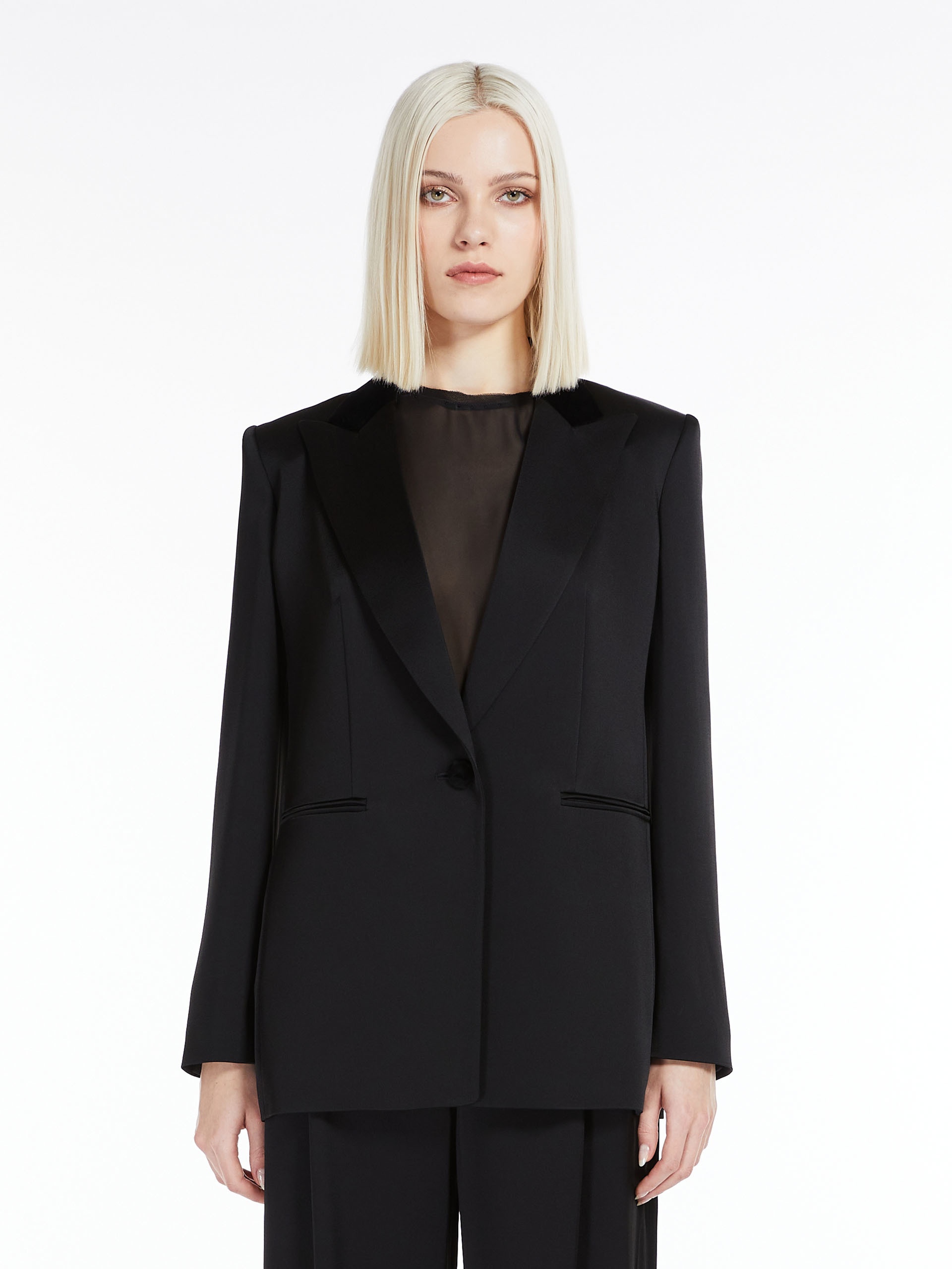 ANSELMO Single-breasted envers satin jacket - 3
