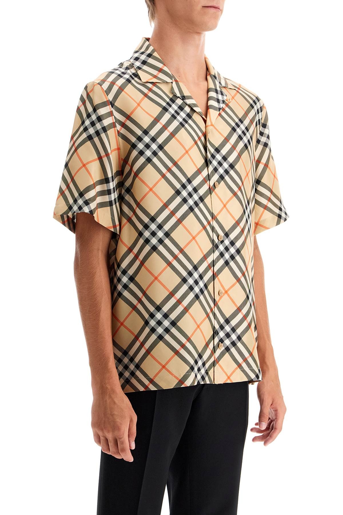 Burberry Ered Silk Short-Sleeved Shirt Men - 2