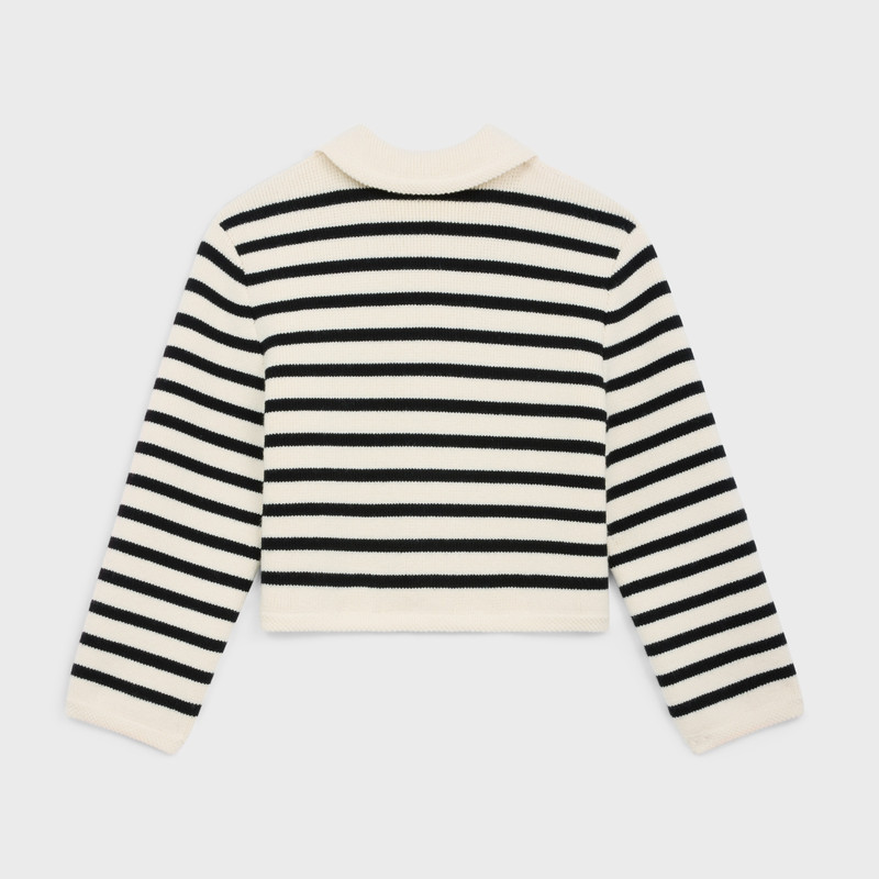 CELINE cardigan jacket in striped wool outlook