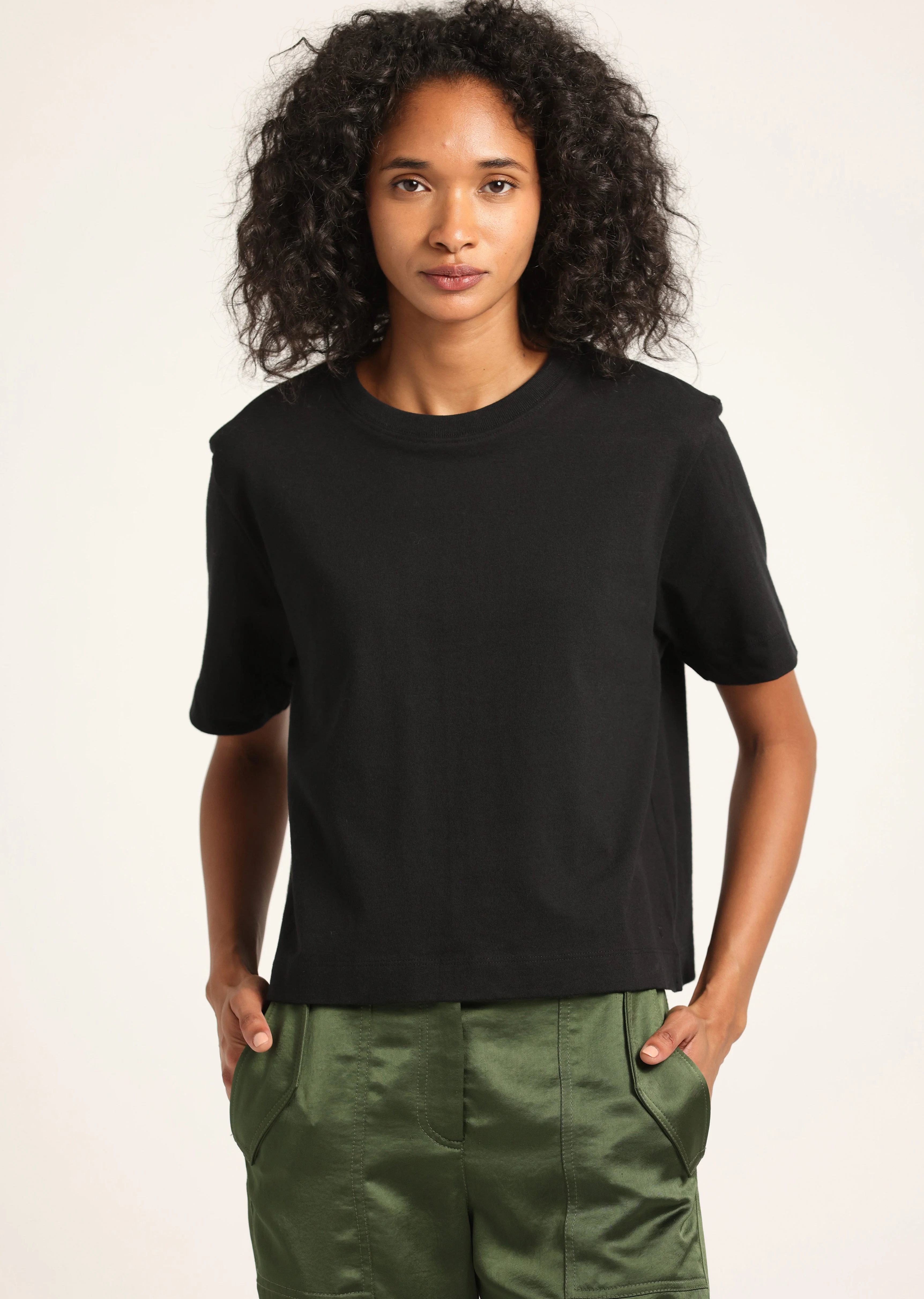 MIRANDA COTTON JERSEY BOXY TEE - 1
