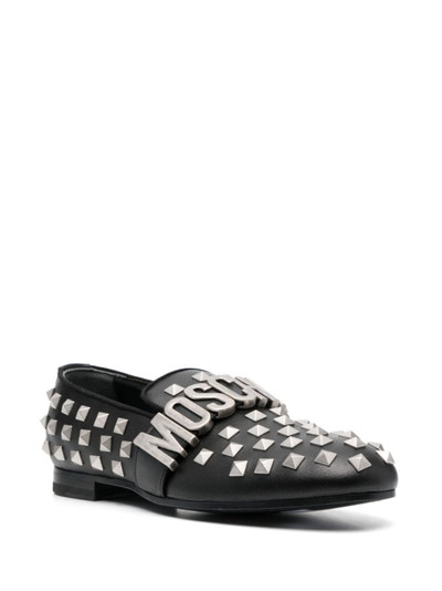 Moschino all-over stud-embellished loafers outlook