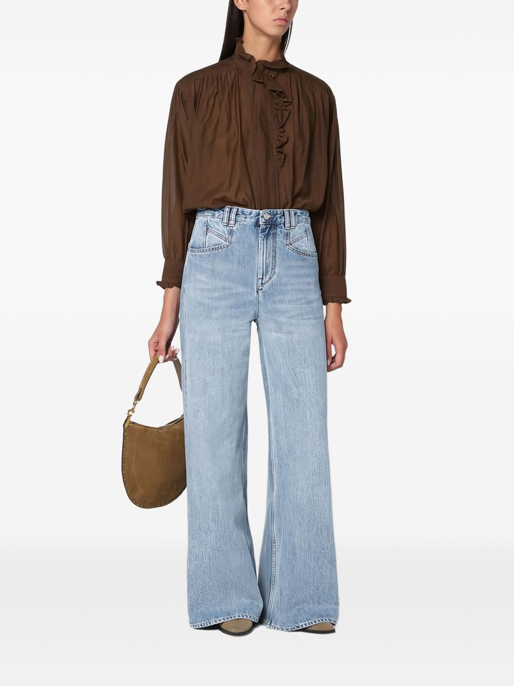ruffled high-neck blouse - 2