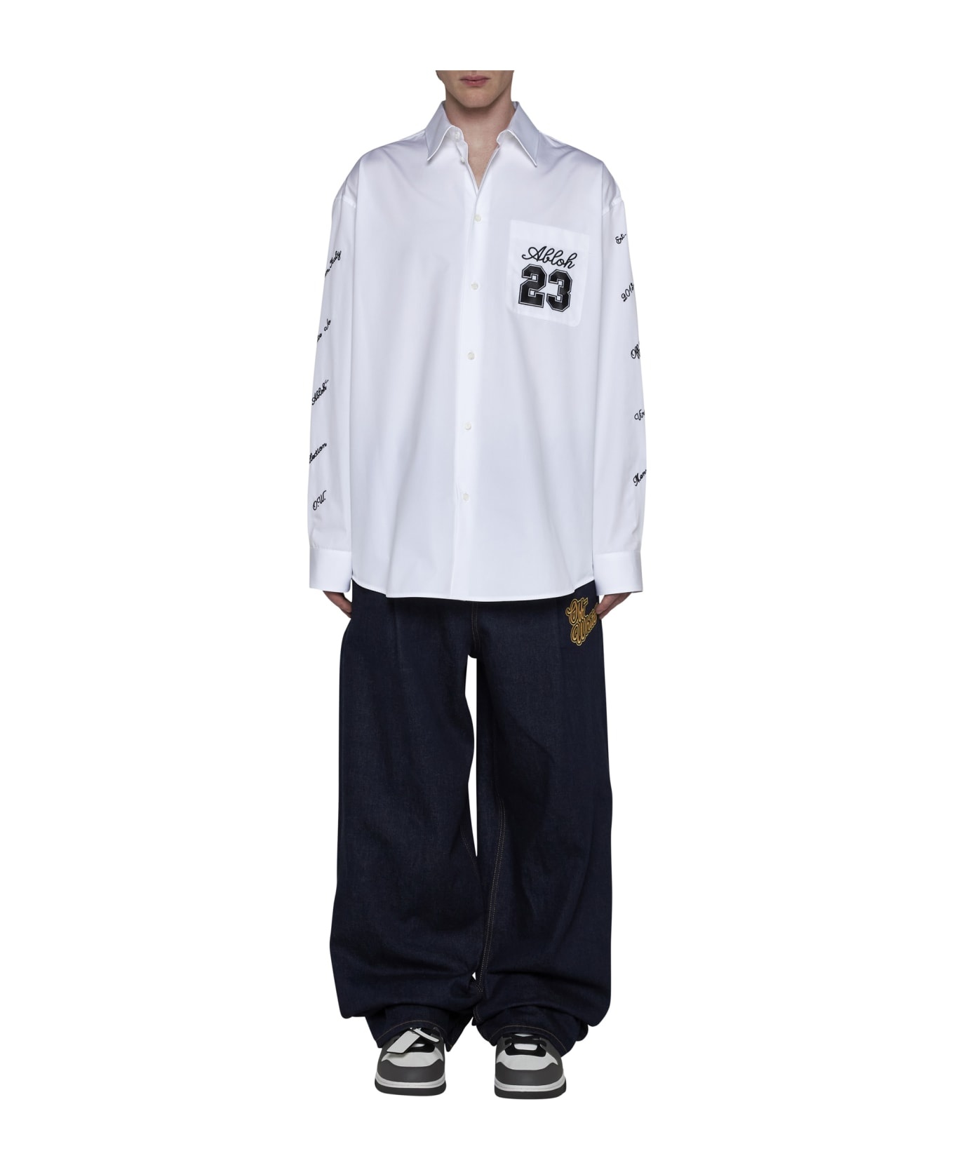 'logo 23' White Cotton Shirt - 2