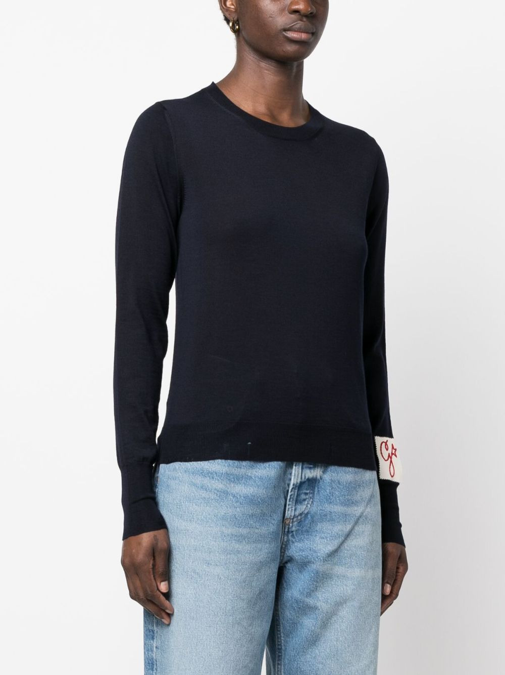 ribbed-trim wool sweater - 3
