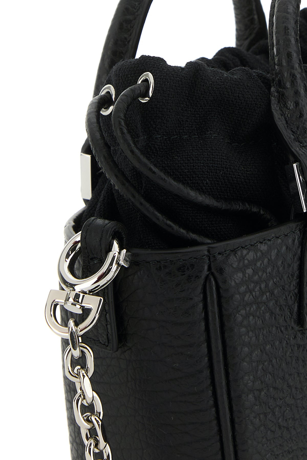 Black leather 5ac Tote Horizontal handbag - 4