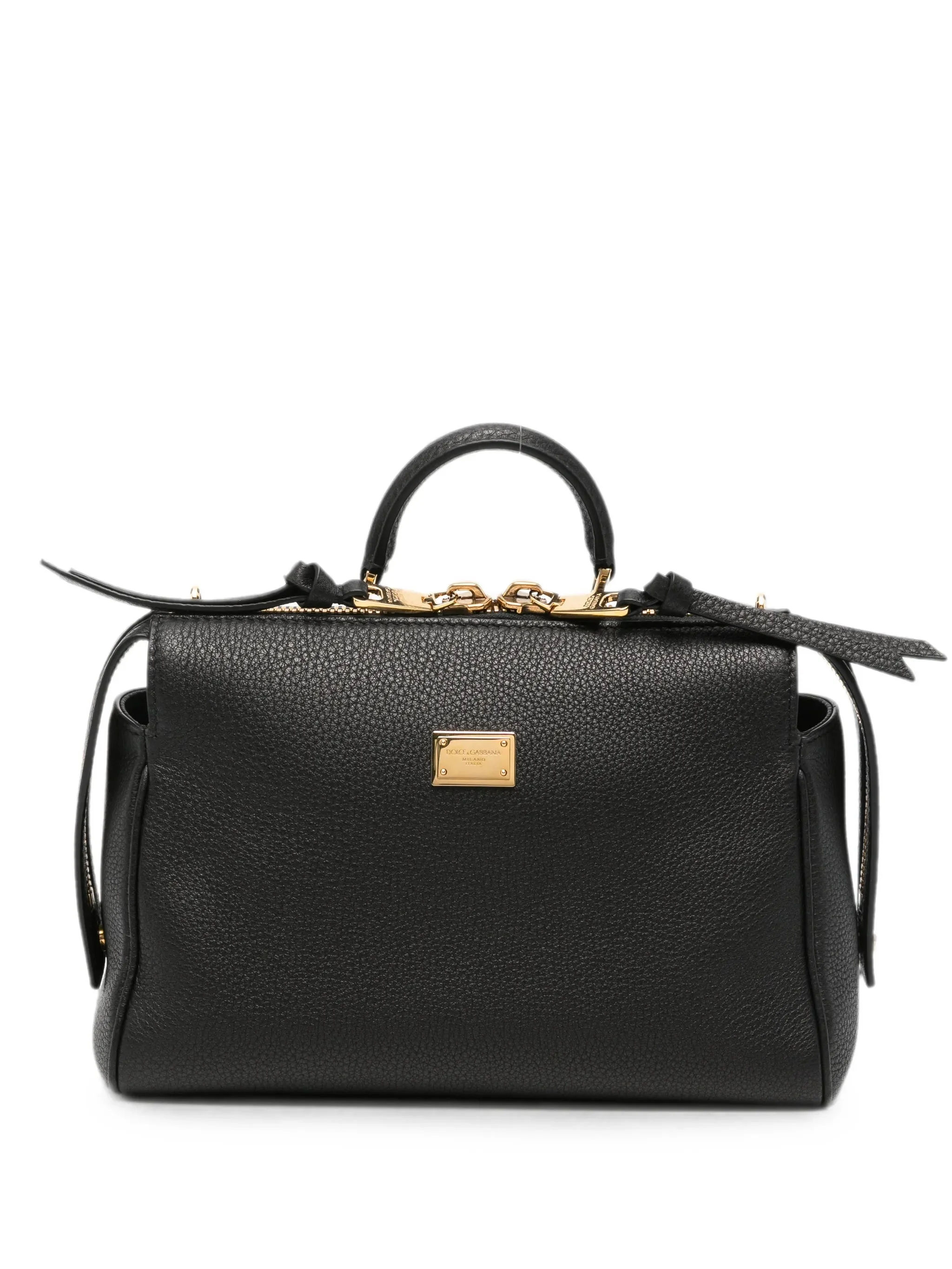 Dolce & Gabbana Logo-plaque Pebbled Tote Bag - 1