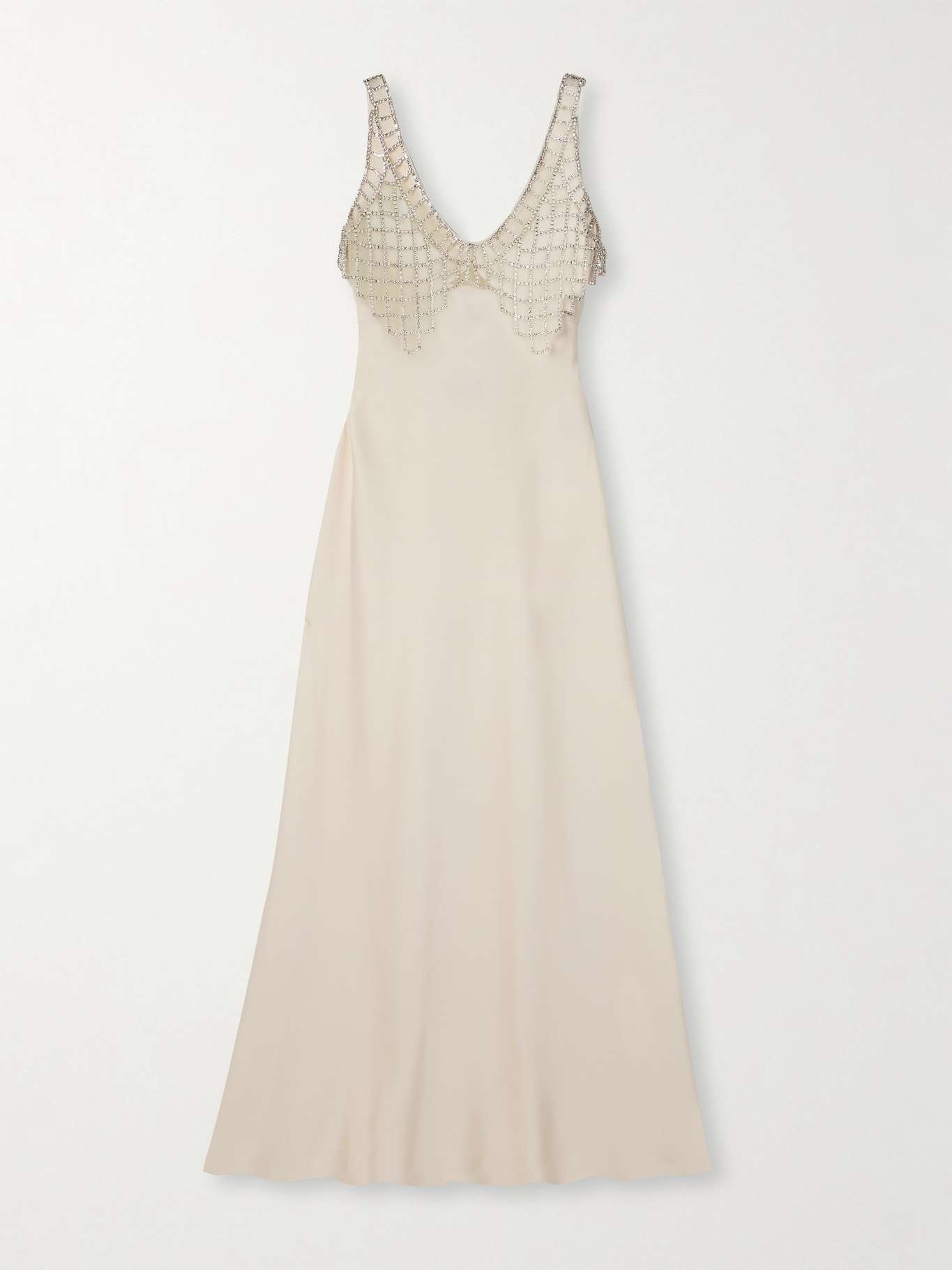 Crystal-embellished satin maxi dress - 1