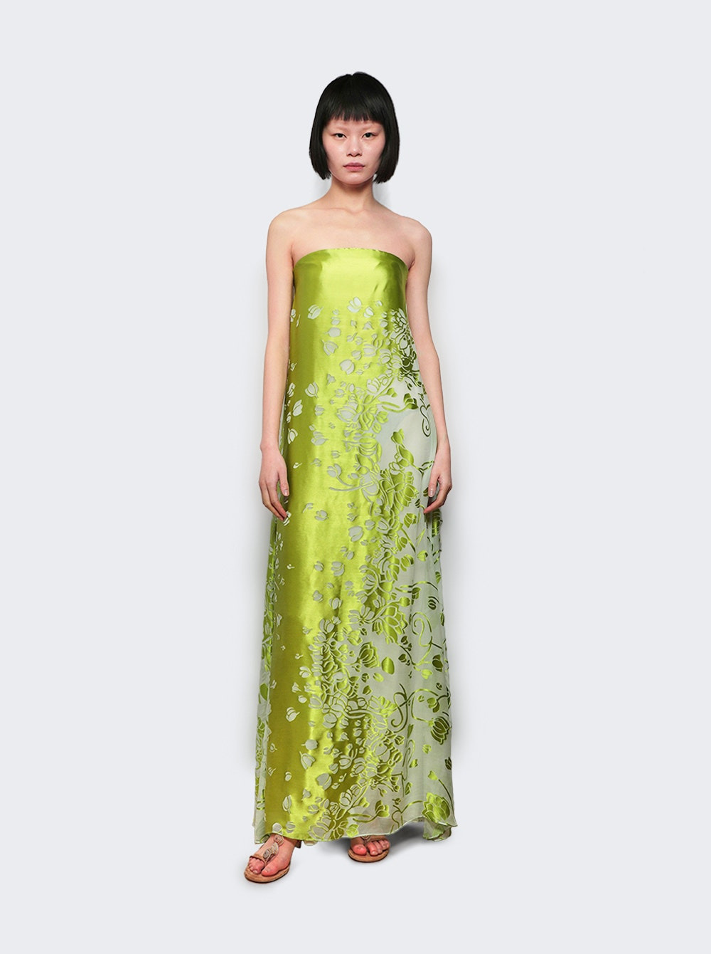 Burnout Strapless Dress Mint And Sour Green - 5