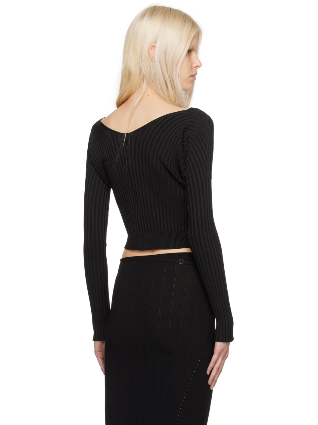 Black Les Classiques 'La Maille Pralu Longue' Cardigan - 3