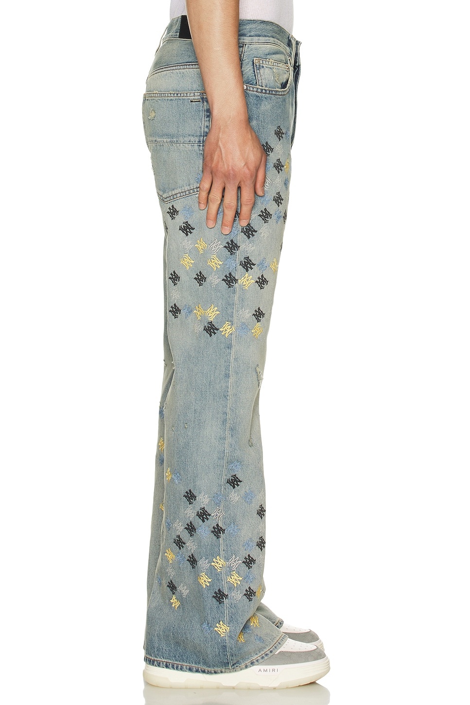 MA Quad Embroidered Flared Jean - 5