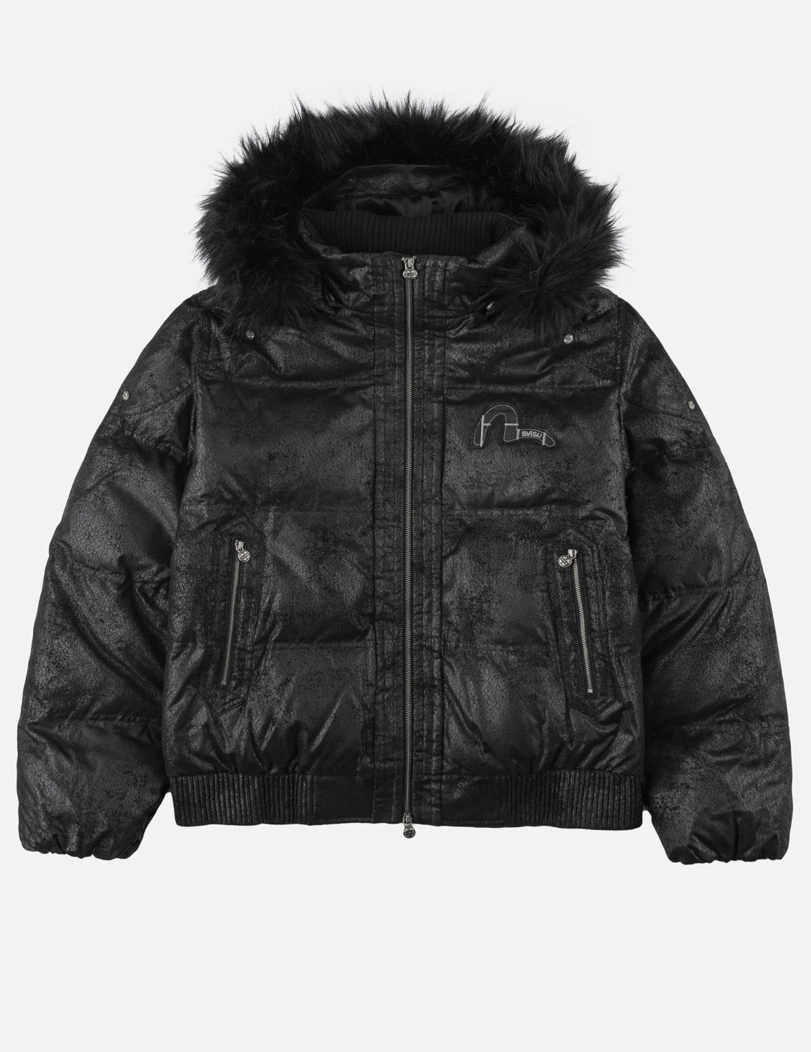 Seagull Badge Detachable Hood Down Jacket - 1