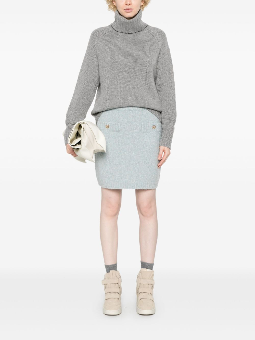 marl-knit mini skirt - 2