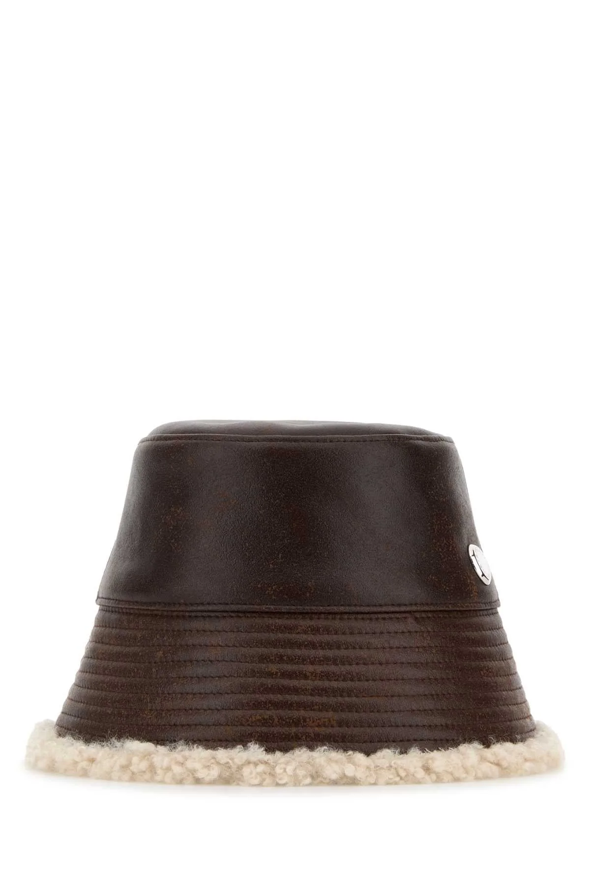Stella Mccartney Women Brown Synthetic Leather Bucket Hat - 1
