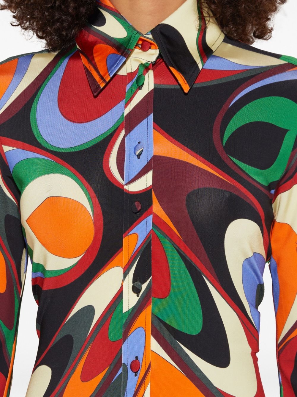 One-print satin shirt - 5