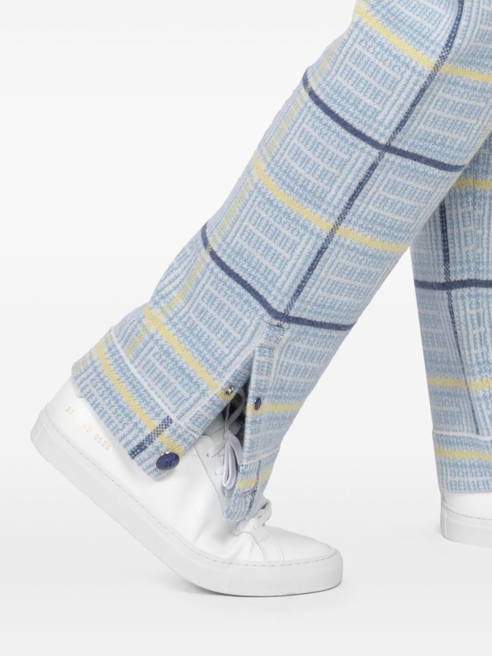 check-print trousers - 5