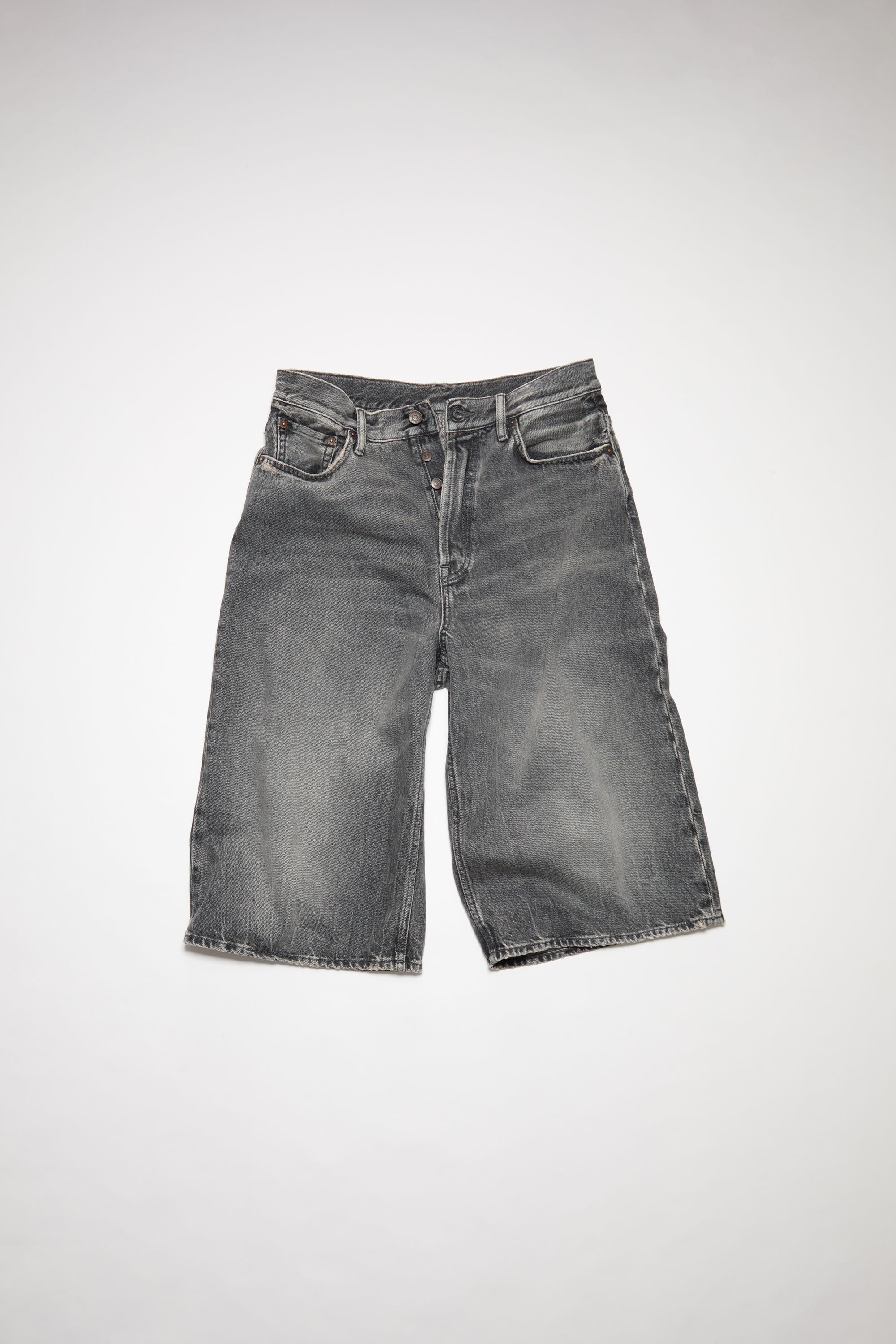 Loose fit denim shorts - Black - 7