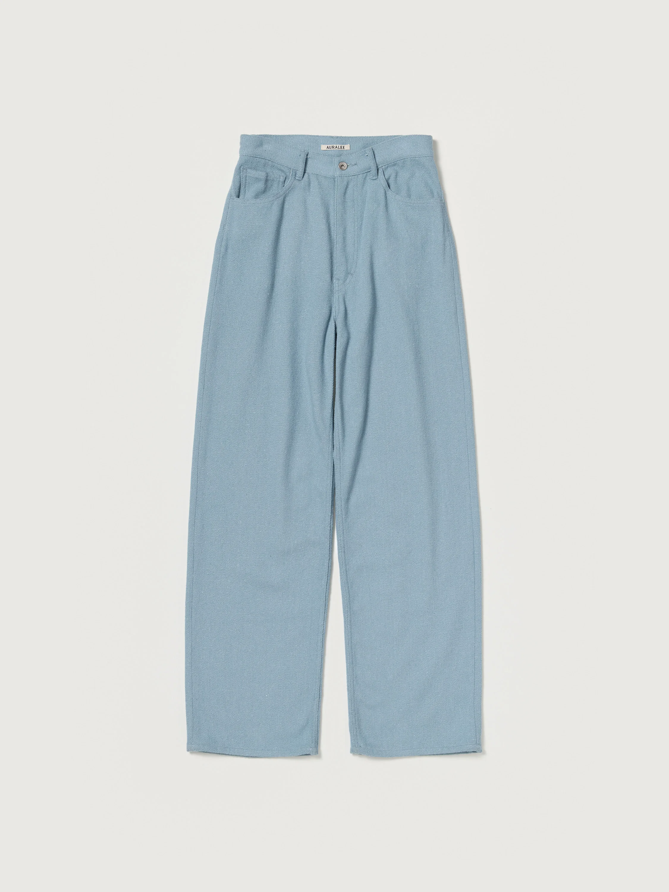 SILK NEP DENIM 5P WIDE PANTS - 1