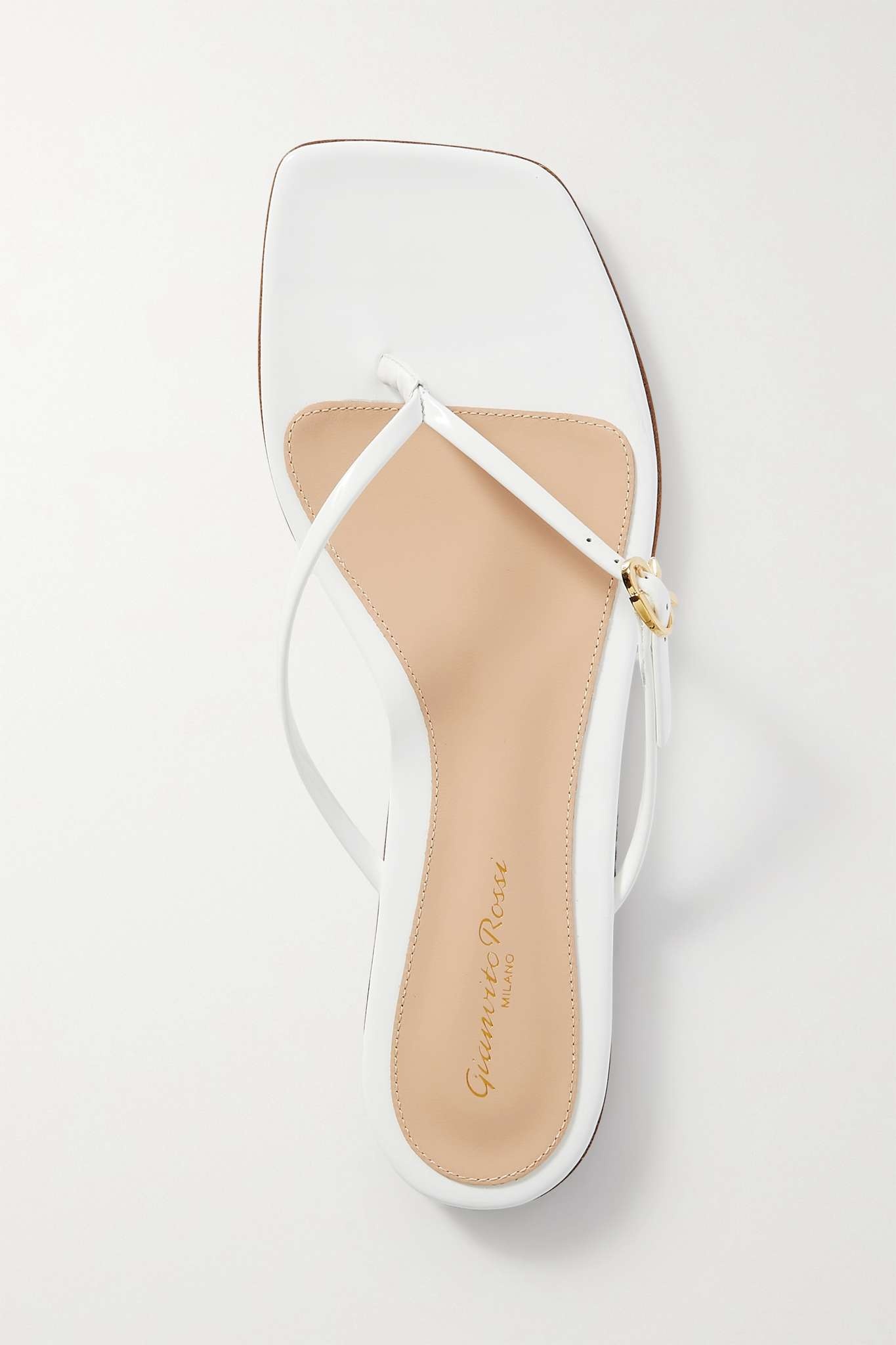Glossed-leather sandals - 5
