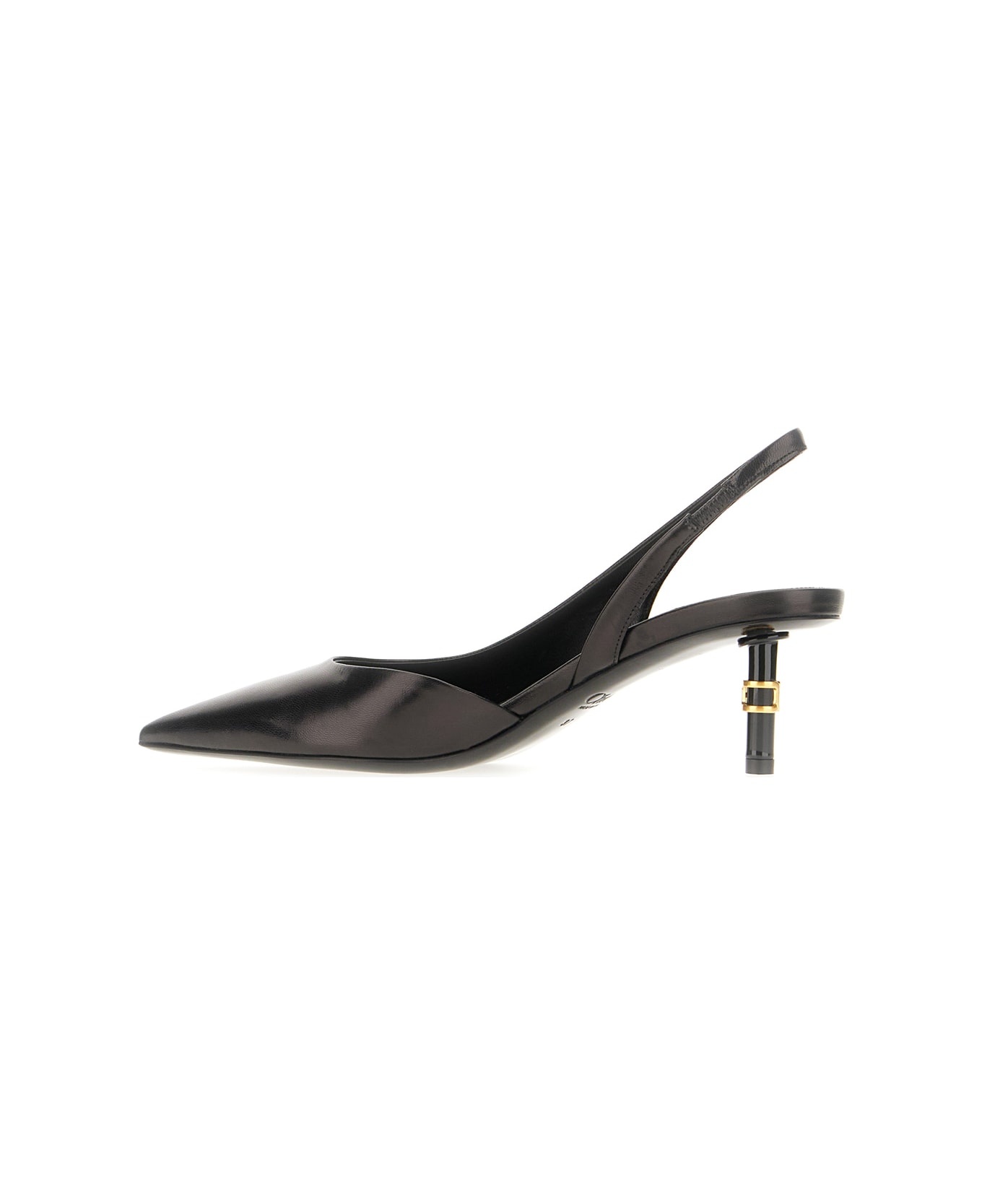 Black Leather Marcie Slingback - 3