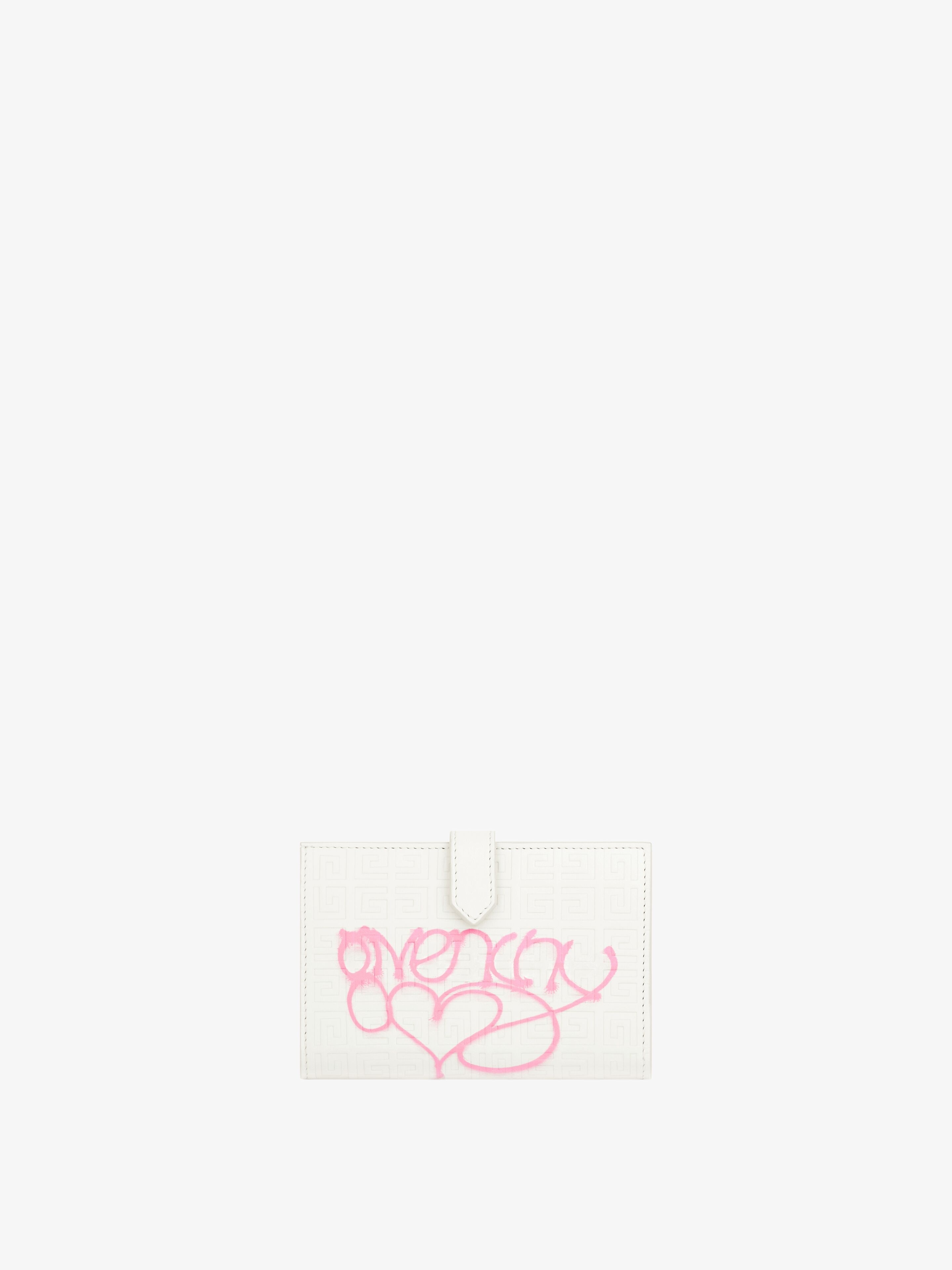 GIV CUT WALLET IN 4G LEATHER WITH GIVENCHY LOVE PRINT - 1