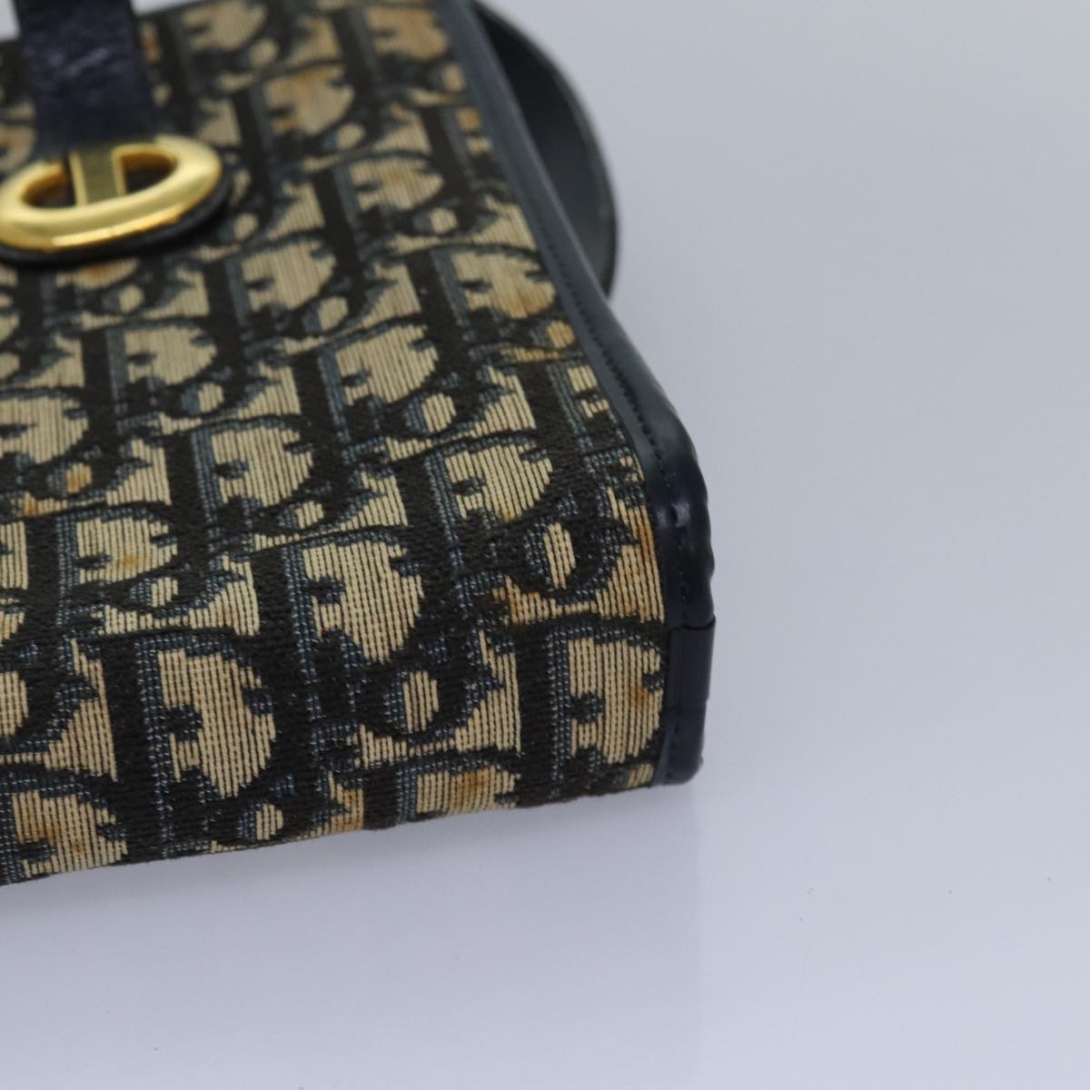 DIOR Trotter Canvas Hand Bag Canvas Navy - 11