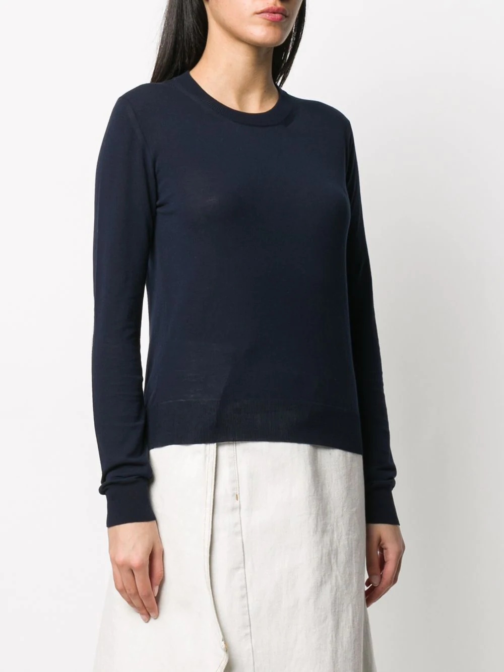 piped trim fine knit jumper - 3