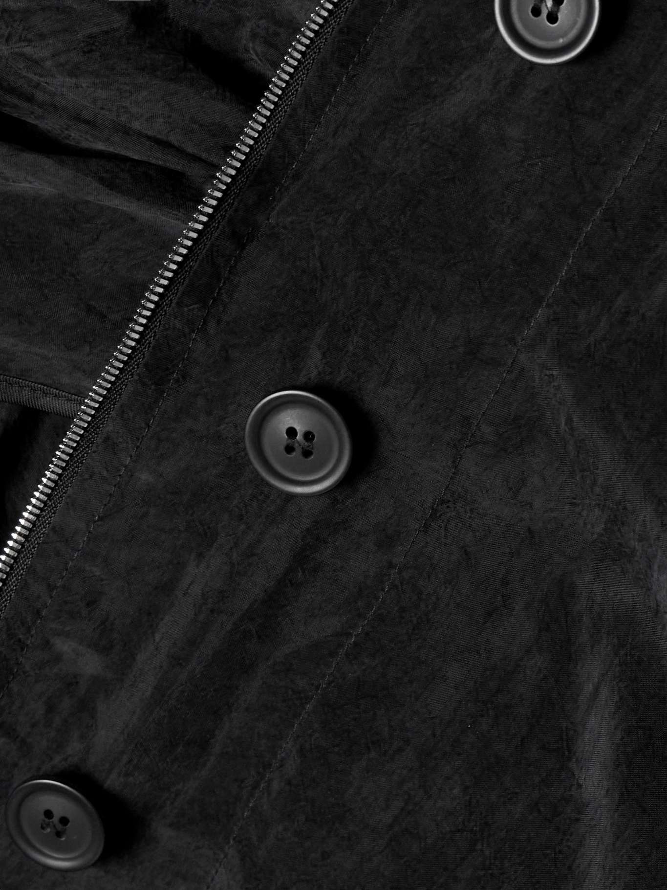Oversized hooded TENCEL™ Lyocell jacket Black - 5