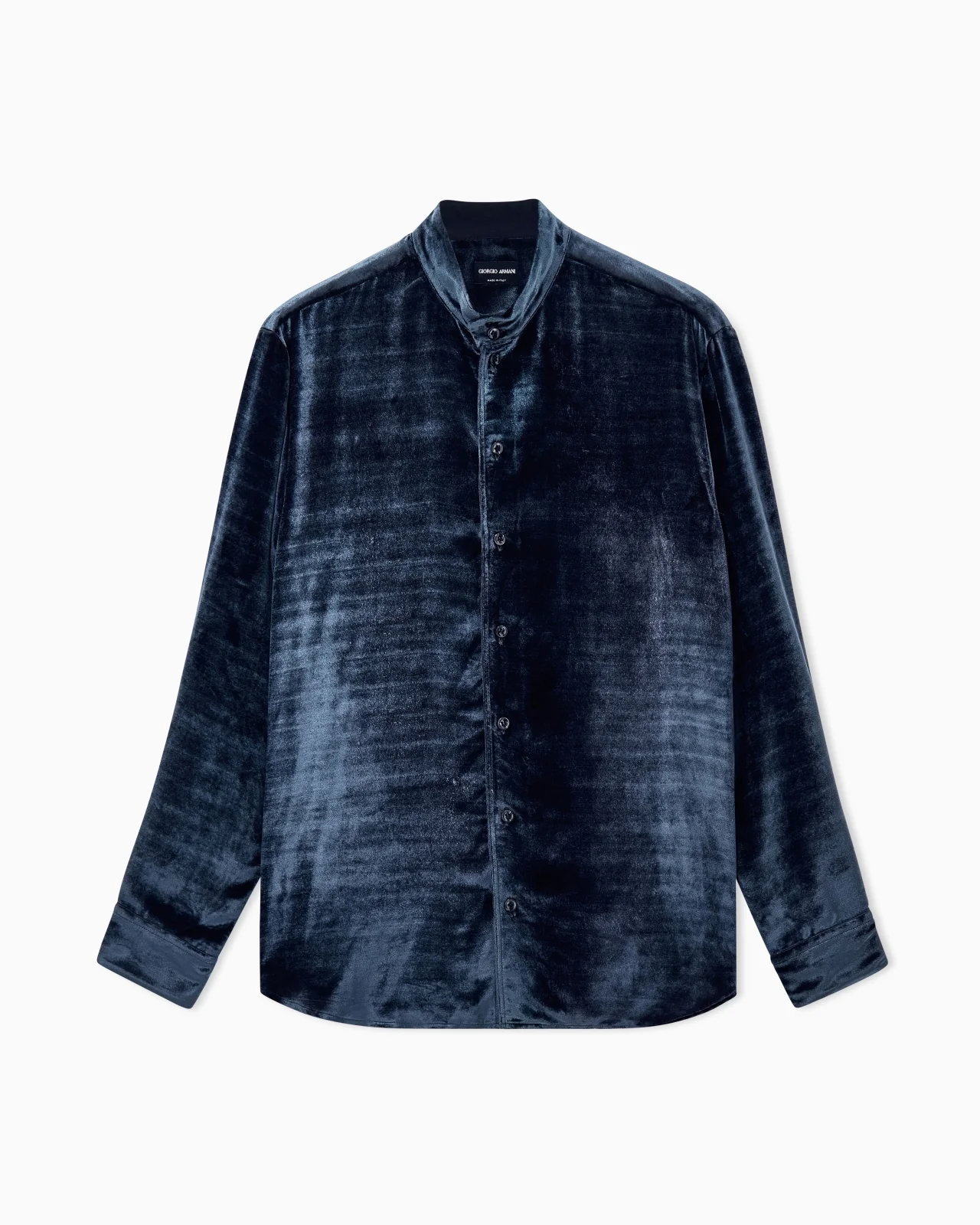 SHIRT REGULAR FIT IN LIGHTWEIGHT VISCOSE AND SILK VELVET - 1