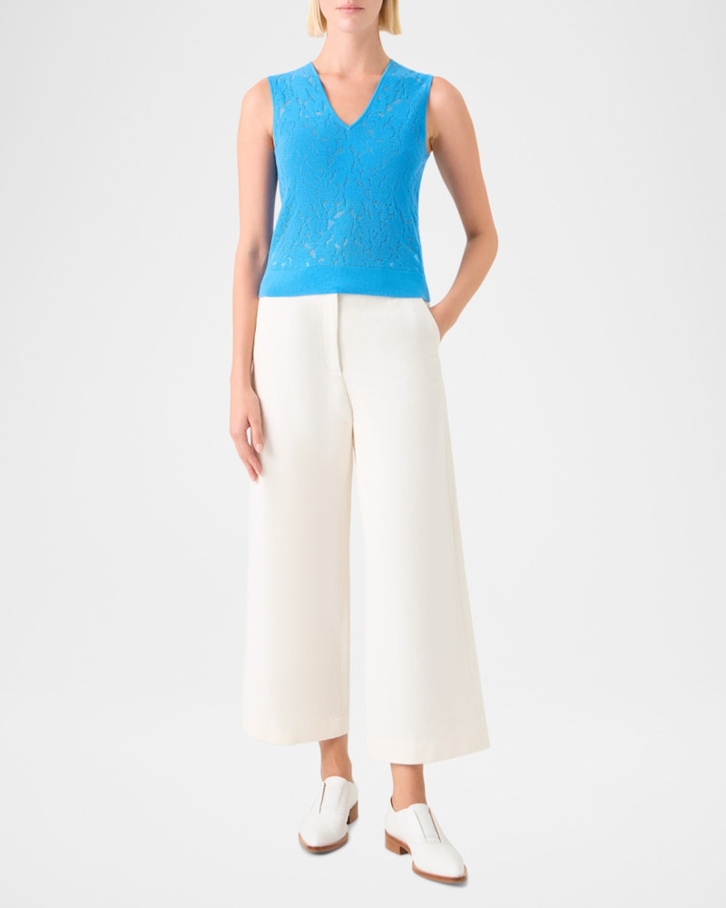 AKRIS Whitecaps Knit V-Neck Vest outlook