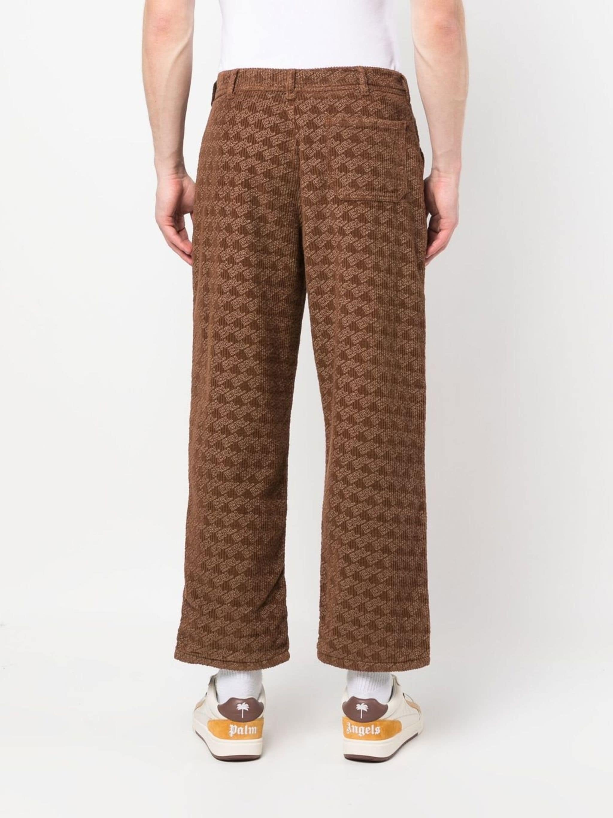 GRAPHIC-PRINT CORDUROY TROUSERS - 4