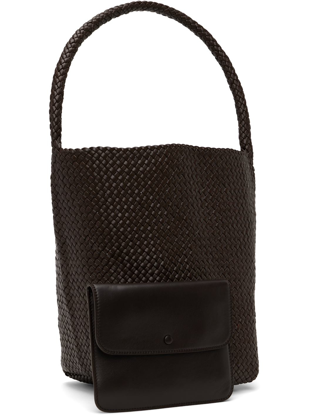 Brown Medium Woven N/S Tote - 2