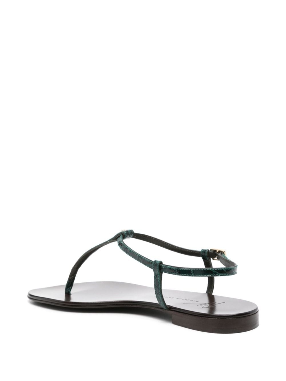 crocodile-embossed sandals - 3