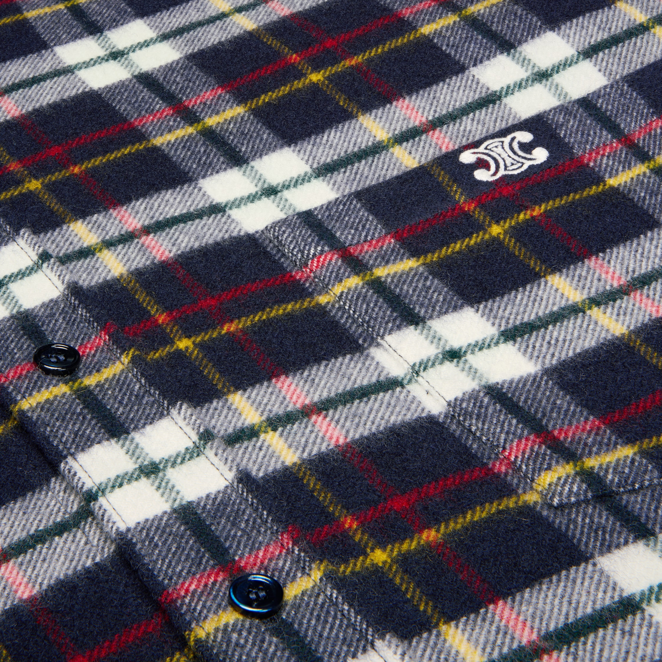relaxed shirt IN BRUSHED CHECKED WOOL - 4