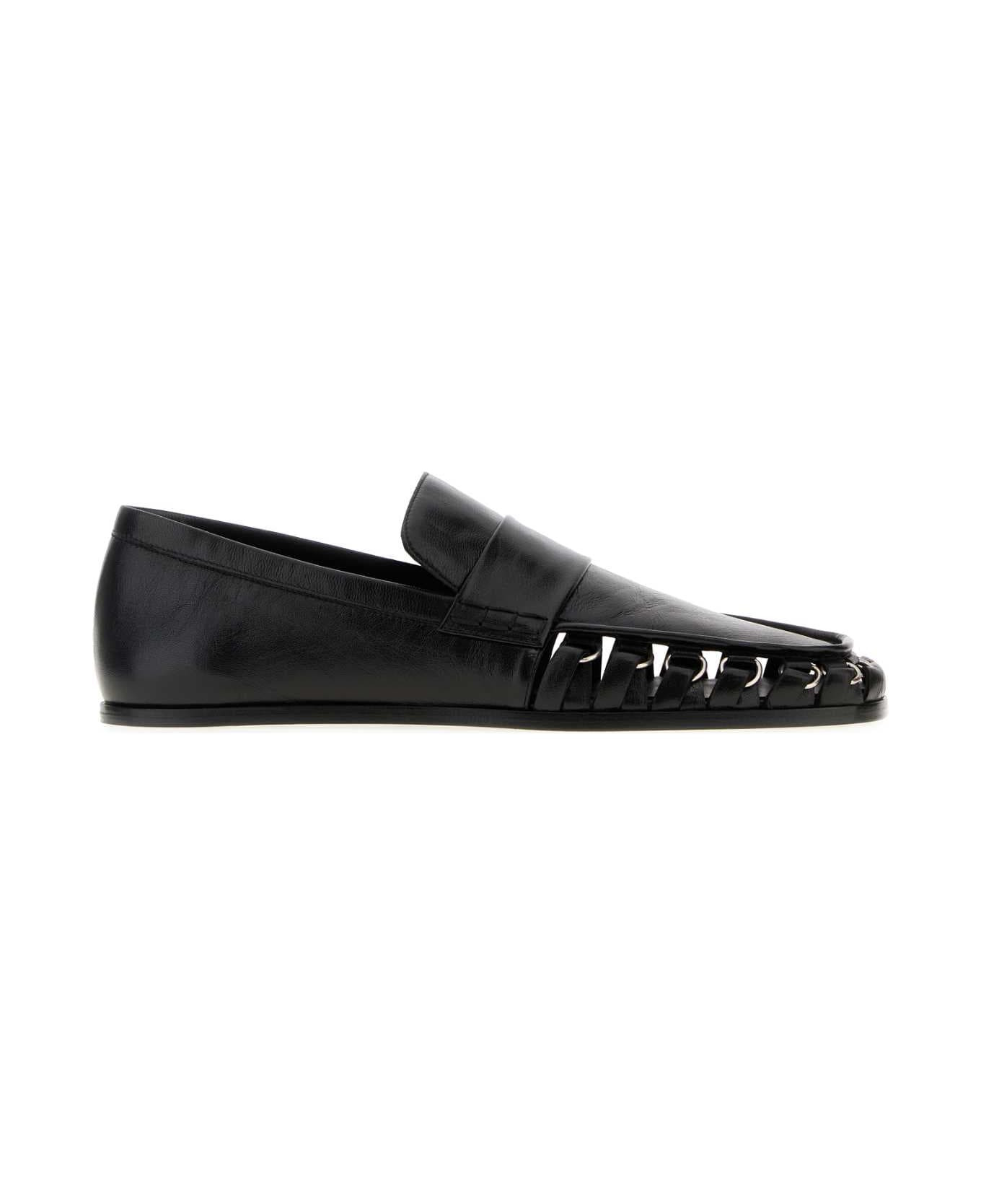 Black Leather Nikki Loafers - 1
